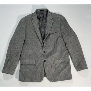 Lauren Ralph Lauren Black Label Black White Herringbone Blazer Jacket Mens 48L